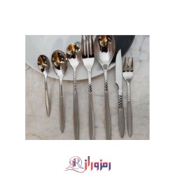 سرویس قاشق و چنگال 6 نفره 45 پارچه یونیک مدل زنبوری مات دهنه اروپایی